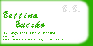 bettina bucsko business card